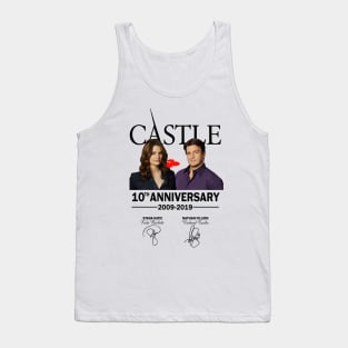 Castle, 10th, Anniversary, 2009, 2019, Stana, Katic, Kate, Beckett, Nathan, Fillion, Richard, White Tank Top